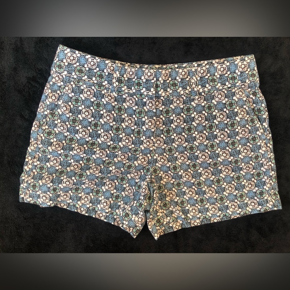 Ann Taylor LOFT Blue floral print Linen cotton Shorts Size 2